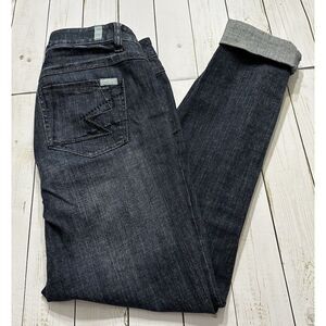 Zana Di Womens Dark Wash Denim Jeans Roll Cuff Mid Rise Size 14‎